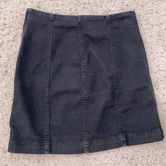 Free People Modern Femme Black Denim Mini Skirt - Picture 4 of 4